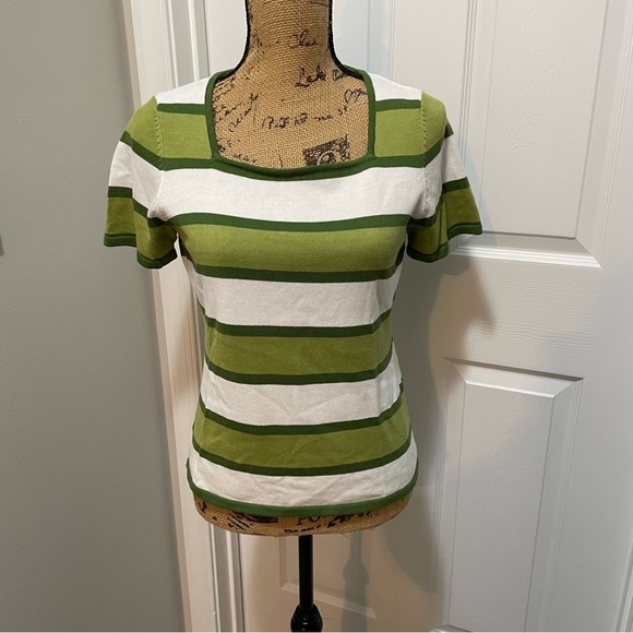 Square Neck Striped Tee - Picture 2 of 7